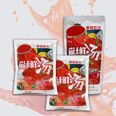 중국 압축 5% 에너지 영양소 참조 값 봉지 토마토 페이스트 100g 탄수화물 당 17.3g 판매용