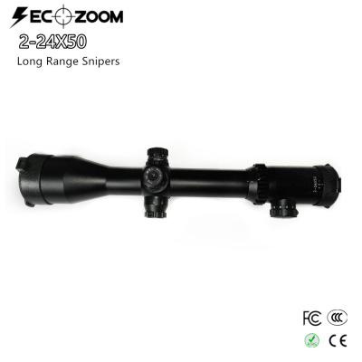 China SECOZOOM Tactical Long Range Scopes Mil Dot High Light Transmission SFP 2-24x50 Rifle Scope for sale