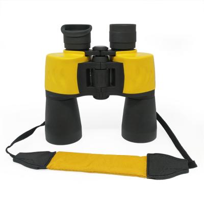 China Yellow Waterproof Porro Bak4 Prism 12x50 Birding Binoculars With Neck Strap for sale