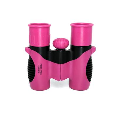 China Shockproof Bird Watching 8x21 Kids Binoculars Plastic Pink Binoculars For Star Gazing for sale