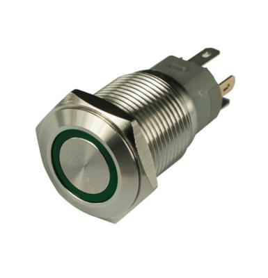 China Small 16mm Latching Push Button Switch Metal IP65 Rating Round Shape for sale