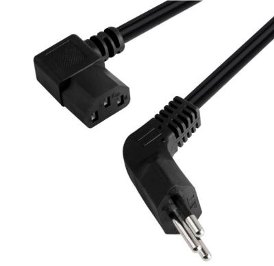 China C13 Brazil AC Power Cords Right Angle 90 Degree Power Plug Cable for sale