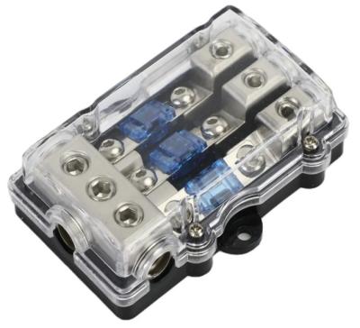 China 3Way Car Mini ANL Blade Fuse Holder Stereo Audio Power Distribution Block 60 Amp Fuse Holder Panel Mount for sale