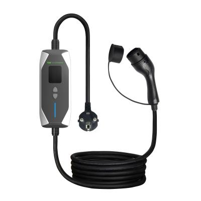 China OEM ODM GBT 32A 7KW Potable Electric Car Fast Charger Outdoor Charger 1 Phase Potable EV Charger With 5M Cable for sale