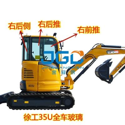 China XE35U Excavator Glass Front Gear Front Lower Door Glass Rear Gear Right Pull Skylight for sale