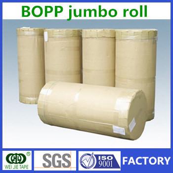 China Transparent Acrylic Adhesive BOPP Tape Jumbo Roll 1280mmx4000m Customised for sale