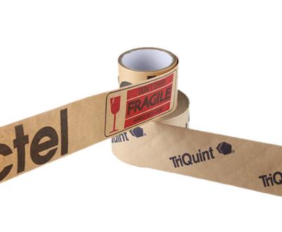 China Brown engomado auto-adhesivo Logo Printed Kraft Tape de cinta de papel en venta