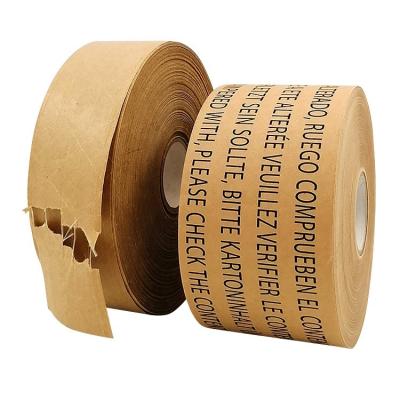 China Water Activated Kraft Paper Adhesive Tape Fragile Reinforced Gummed Tape 50m for sale