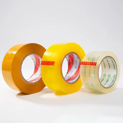 中国 カスタマイズされた包装の付着力の出荷テープ明確で黄色いプラスチックBoppのパッキング テープ 販売のため