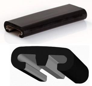 China Escalator handrail,  black color, rubber(SBR), V type, polyester fibe sliding layer for sale