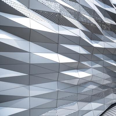 China 3D superfície de alumínio painel de parede cortina de alta resistência borda personalizada à venda