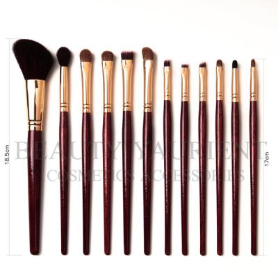 China 12pcs Handcrafted Cosmetic Makeup Brush Set Face Paint Brushes Set 20.5cm Length for sale
