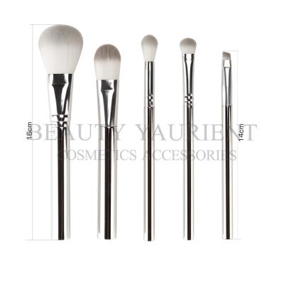 China Long Lasting Daily 5pcs Makeup Brush Set Electroplating Plastic Makeup Brush for sale