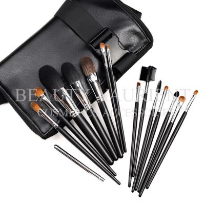 China SA8000 Certified Durable Black Face Makeup Brush Set For Face Lip Eyes for sale