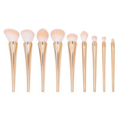 China Hairpin Shape Private Label Makeup Brushes With Plating Handle for sale