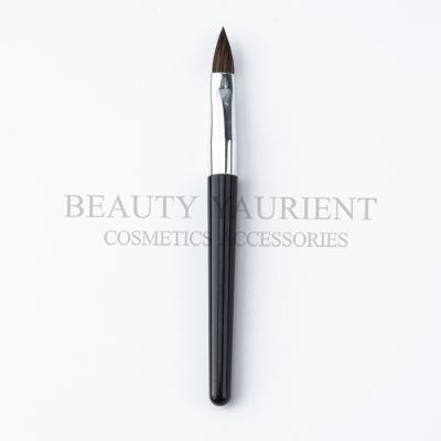 China Silver Ferrule Mini Compact Lip Brush 6cm Round Pointed Lip Makeup Brush for sale