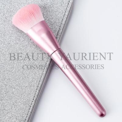 China Big Fiber Foundation Makeup Brush Pearl Pink Aluminum Ferrule 85g for sale
