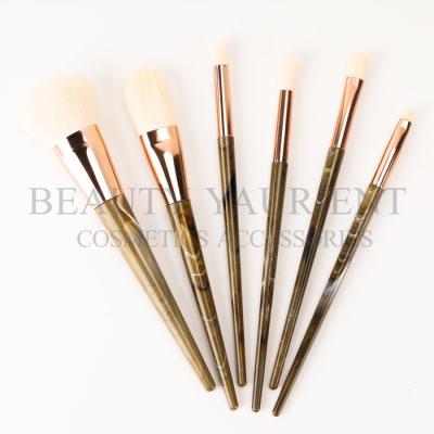 China Customized Ferrule High End Makeup Brush 6pieces Assorted Hair Shape for sale