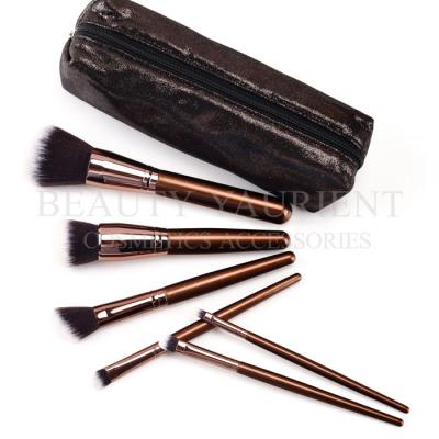 China Custom 6pcs High End Makeup Brush Set Bronzer Color Aluminum Ferrule for sale