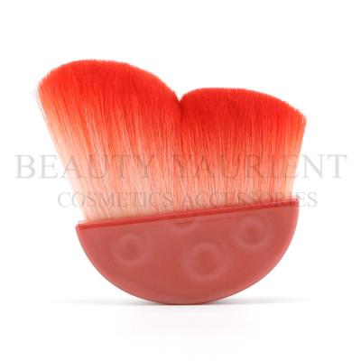 China Half Moon Shaped 2tone Blush Powder Brush Mini Makeup Brush High End for sale