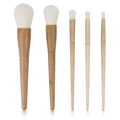 China Wooden Ferrule Handle High End Makeup Brush Set Long Lasting 190g for sale