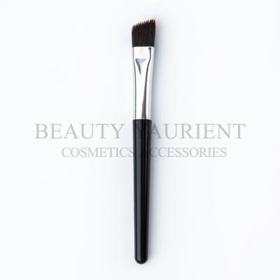 China Privated Logo Compact Makeup Brush Plastic Handle Angled Eyeliner Brush 15g for sale