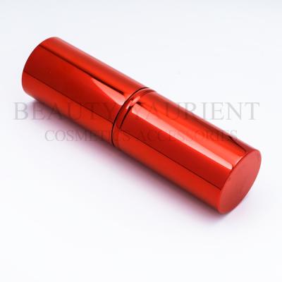 China Red Aluminium Tube Retractable Travel Makeup Brush 11cm For Base Makeup for sale