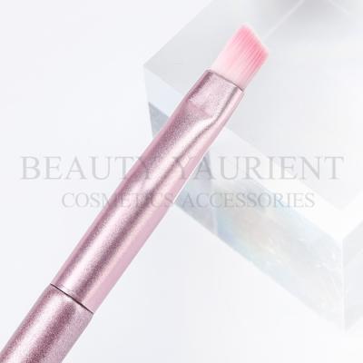 China Single Ended Eyebrow Makeup Brush Angled Flat Shape Hot Stamping Printing for sale