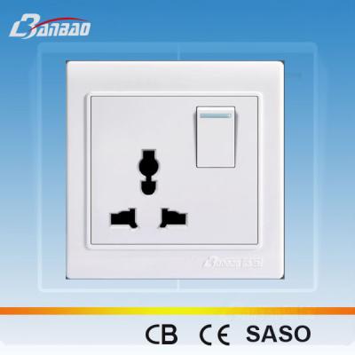 China LK4047 1gang 3pin PC flush type wall socket switch for sale