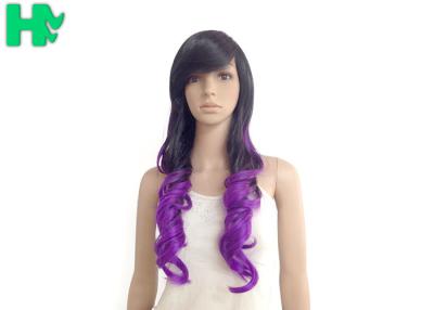 China Loose Curly Synthetic Hair Wigs Lace Cap , High Temperature Fiber Wig for sale