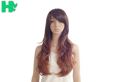 China Natural Curly Ombre Synthetic Hair Wigs / Swiss Lace Synthetic Wigs for sale