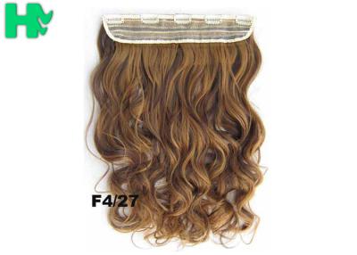 China 22 Inch Gold Clip In Synthetic Curly Hair Extensions With Body Wave for sale