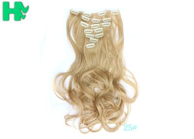 China Blonde 16 Inches Synthetic Clip In Hair Extensions High Temperature Fiber for sale