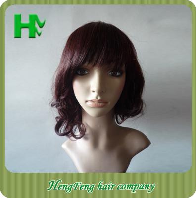 China Onda rizada pelucas llenas del cabello humano del cordón de 10 pulgadas con el pelo del bebé en venta