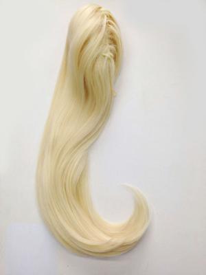 Chine Morceaux synthétiques droits soyeux de cheveux pour le platine de queue de cheval blond à vendre