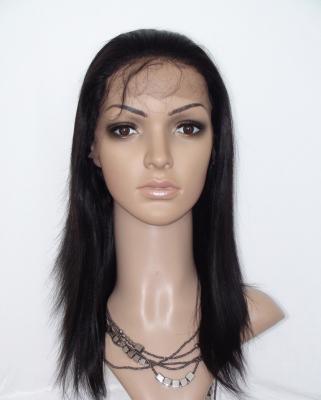 China 16 Inch Freetress Lace Front Wigs / Heat Resistant Yaki Straight Wigs for sale