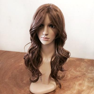 China Glueless Natural Curly Lace Front Wigs Human Hair Dark Brown 20 Inch for sale