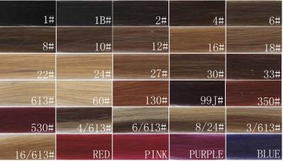 China Escala de cores real da extensão do cabelo 100 humano, escala de cores do cabelo do Weave à venda