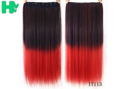 China Rizado natural de la fibra de la extensión sintética roja da alta temperatura del pelo en venta