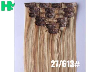 China Grampo colorido em perucas falsificadas do cabelo das extensões sintéticas do cabelo para as mulheres brancas à venda