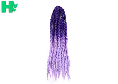 China Braid Purple 24 Inch Synthetic Hair Pieces , False Hair Pieces Hair Extensions Type for sale