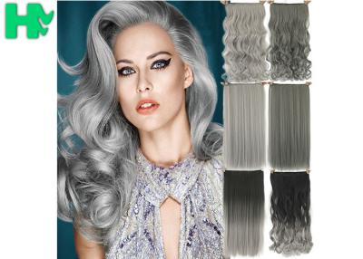China High Light Synthetic Fibre Hair Extensions , Thick Ends Clip In Hair Extension Long Curly Weave for sale