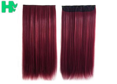 China Clip sintético de la fibra a prueba de calor en la extensión del pelo de seda derecho para las mujeres en venta