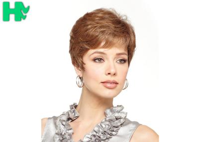 China Super Popular Short Natural Looking Synthetic Wigs Easy Style With Neat Bang for sale