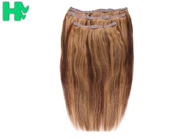 China Straight Colorful Clip On Synthetic Hair Extensions , High Temperature Wire Full Head Synthetic Hair Extensions for sale