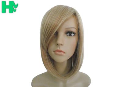 China Korte Rechte Hoogste van de de Stukkenvezel van het Sluitings Synthetische Haar Blonde het Haarpruik Op hoge temperatuur Te koop
