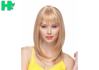 China Machine Made Natural Looking Synthetic Bob Wigs Natural Straight Blond Female Wigs for sale