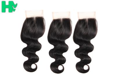 China Body Wave Human Hair Closure Pieces , Middle Part Remy Human Hair Extensions for sale