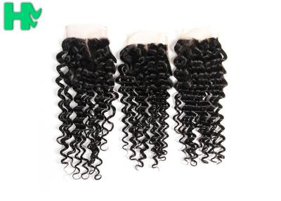 China 100% Density Brazillian Human Hair Lace Clsure Deep Wave SGS for sale