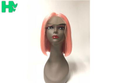 China HF Peruvian Virgin Natural Human Hair Wigs , Lace Frontal Silky Straight Wave Bob Wig for sale